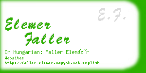 elemer faller business card